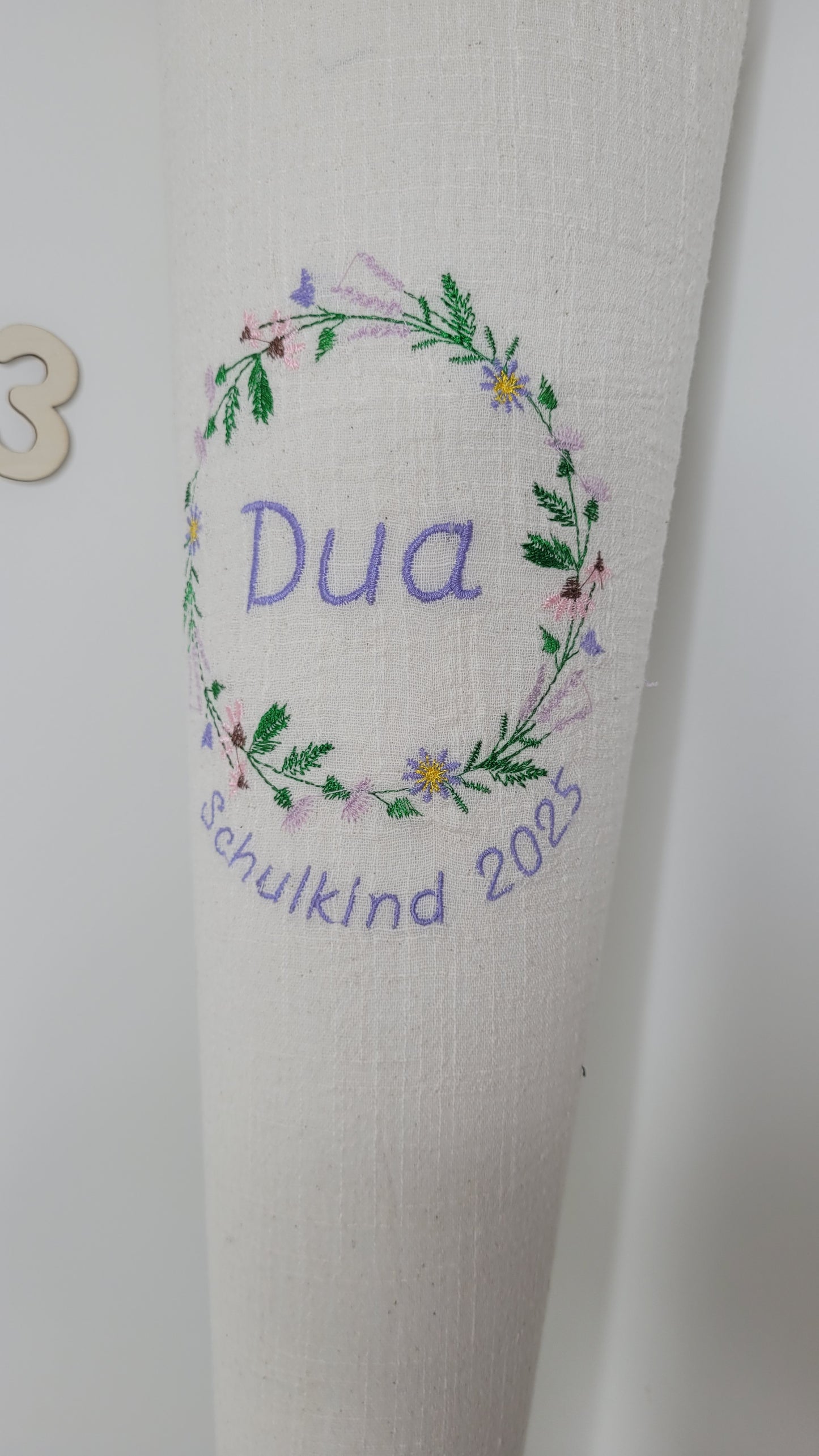 Schultüte Blumenkranz flieder