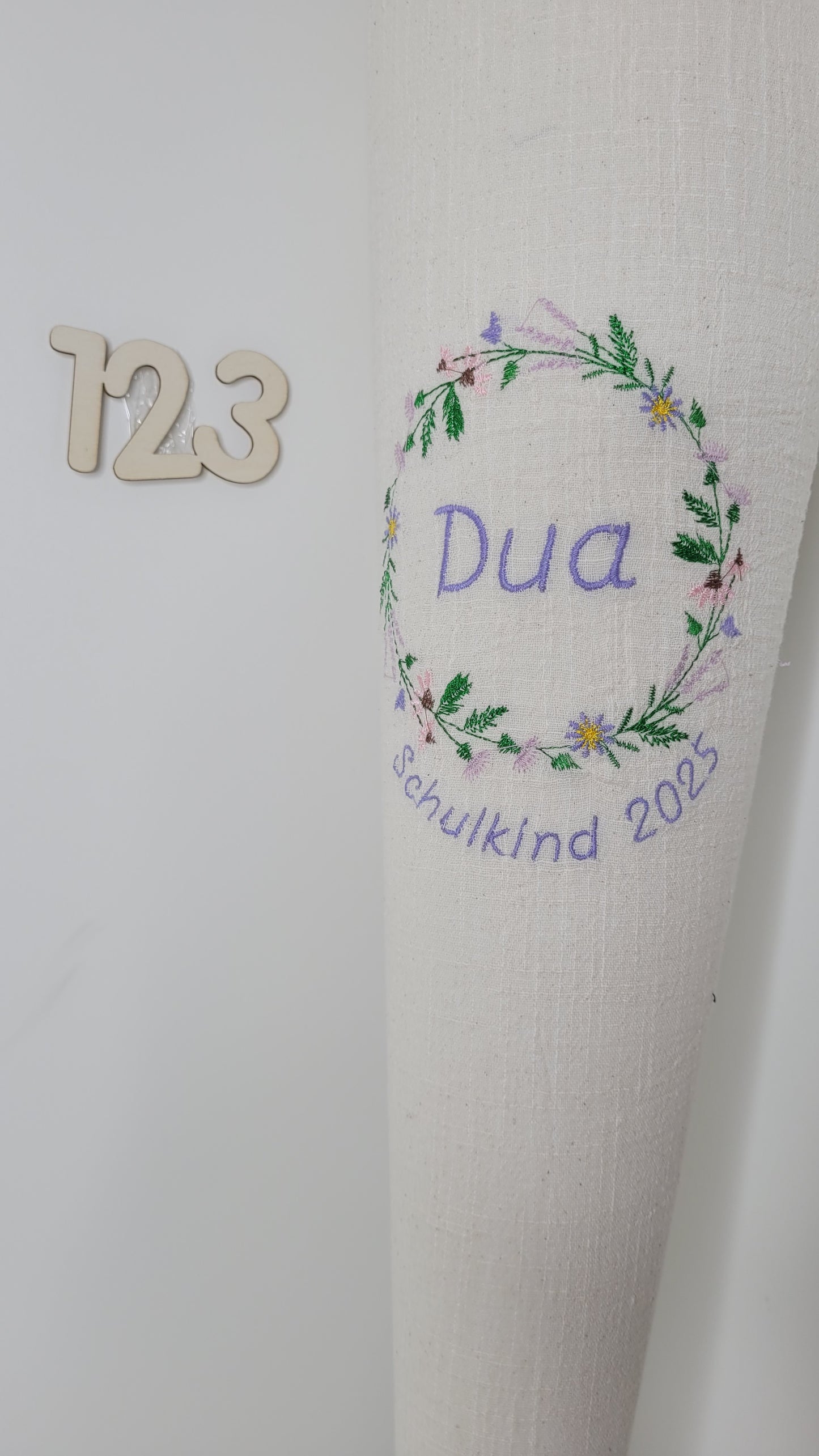 Schultüte Blumenkranz flieder