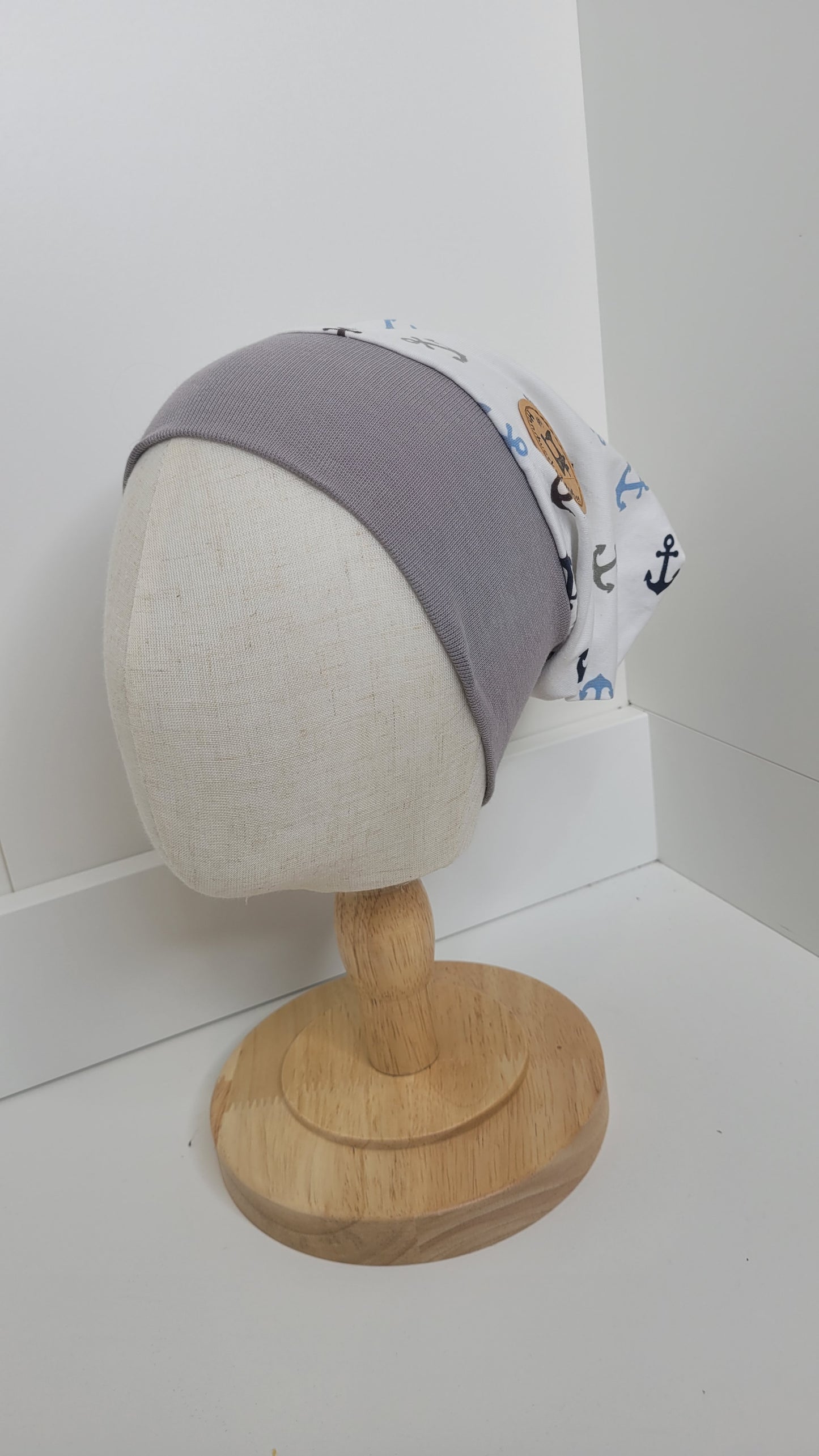 Beanie weis mit Anker