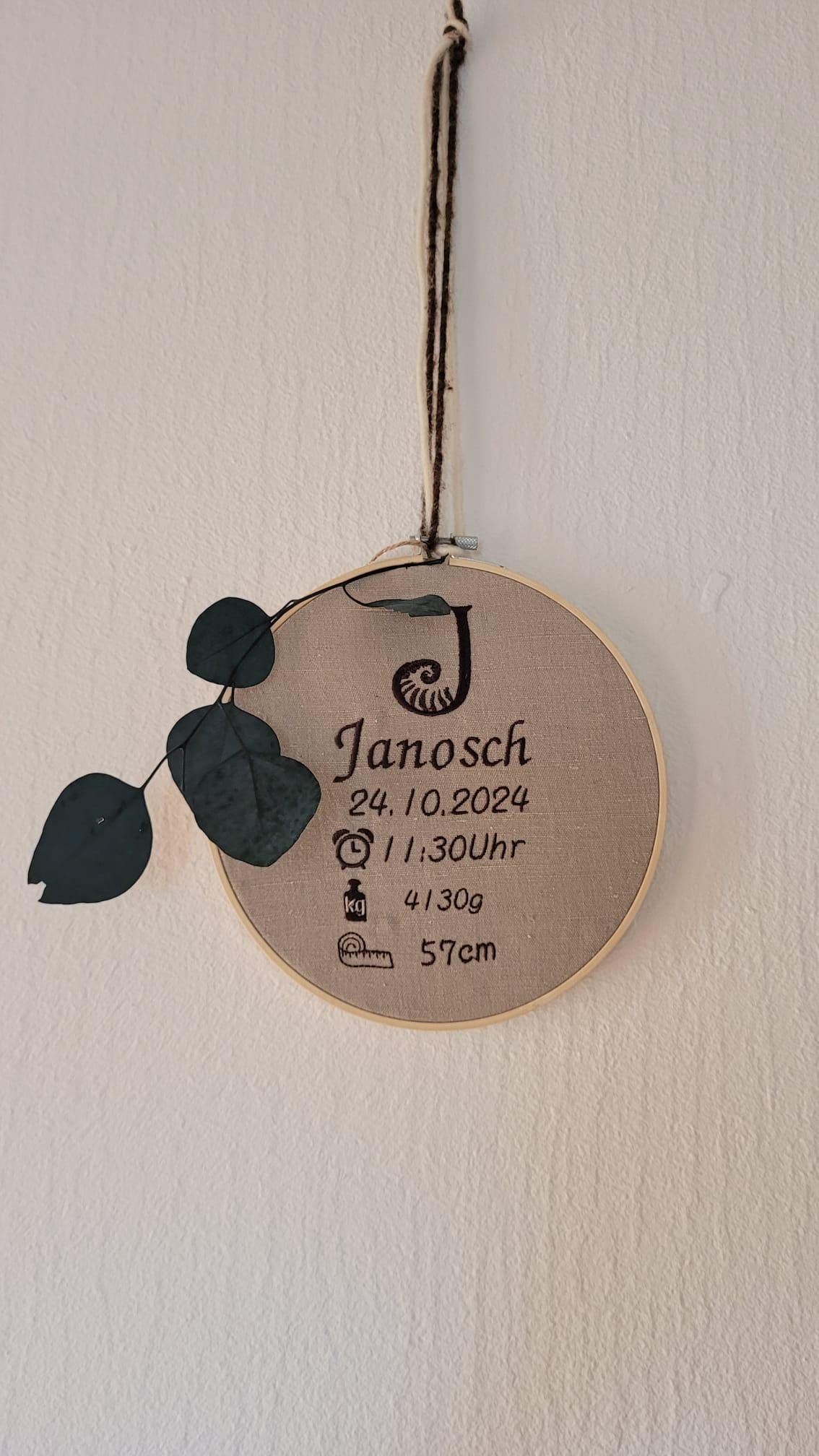 Stickrahmen zur Geburt