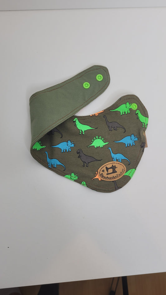 Baby-Halstuch mit seitlichem Druckknopf Dino