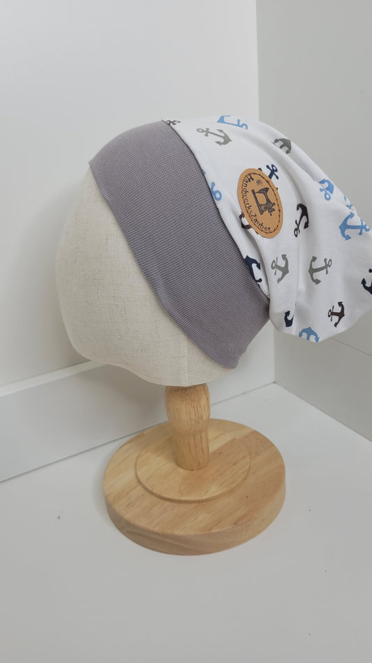 Beanie weis mit Anker