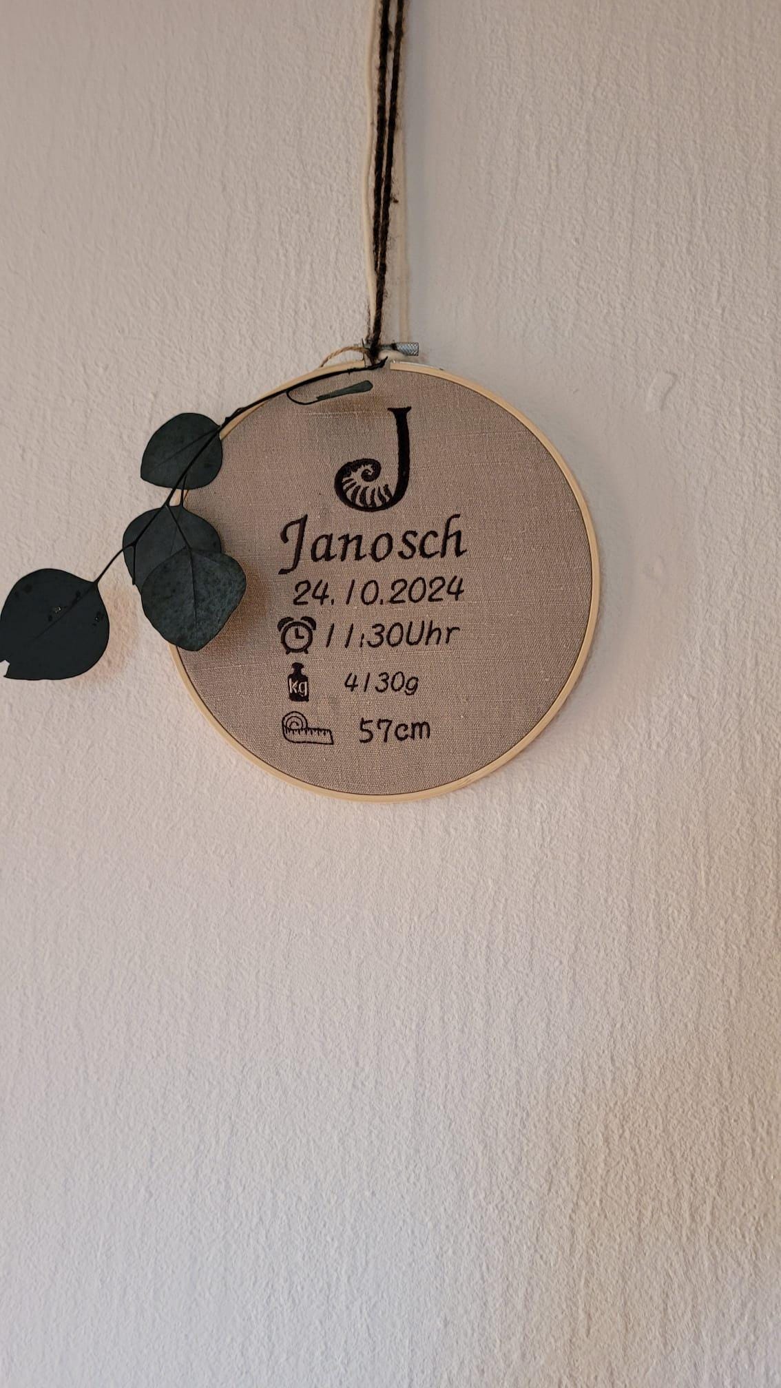 Stickrahmen zur Geburt