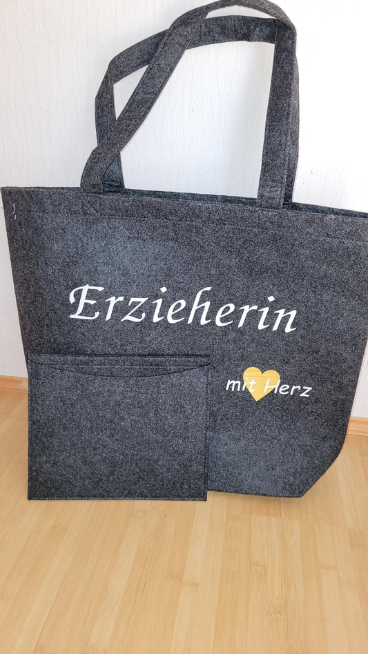 Filztasche Erzieherin/Lehrerin mit Wunschmotiv